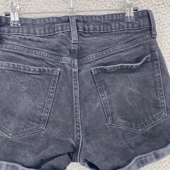 Old Navy Shorts Womens 6 Black OG Denim Cuffed Jeans Slimming Stretch Everyday - Picture 4 of 11
